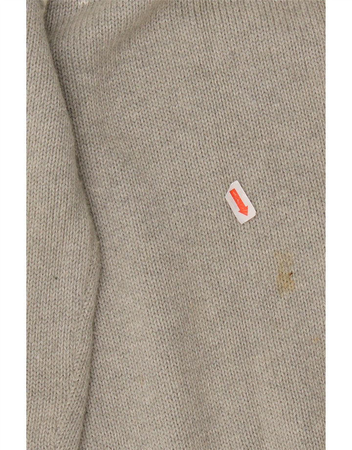 NAUTICA Mens Cardigan Sweater Medium Grey Fair Isle Cotton