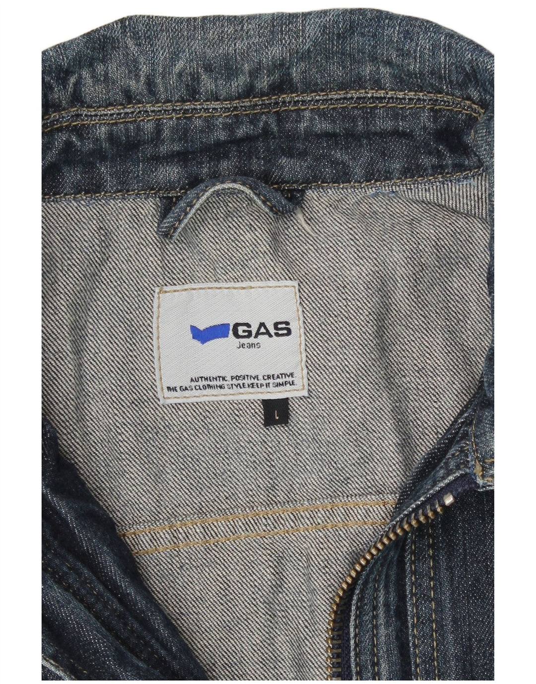 Женская джинсовая куртка Gas UK 14, большой синий хлопок