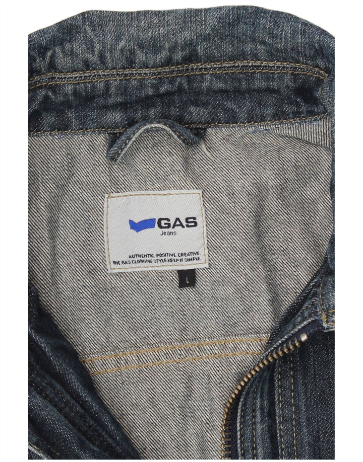 Женская джинсовая куртка Gas UK 14, большой синий хлопок