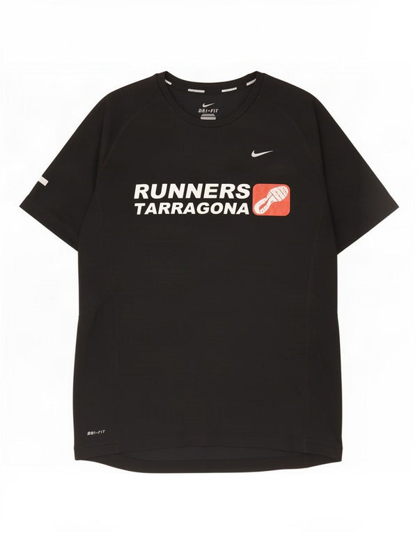 Мужская футболка с графическим принтом Nike Dri Fit, средний черный