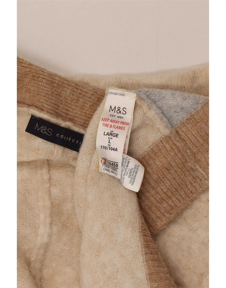 Женский удлиненный кардиган Marks & Spencer UK 16, большой бежевый