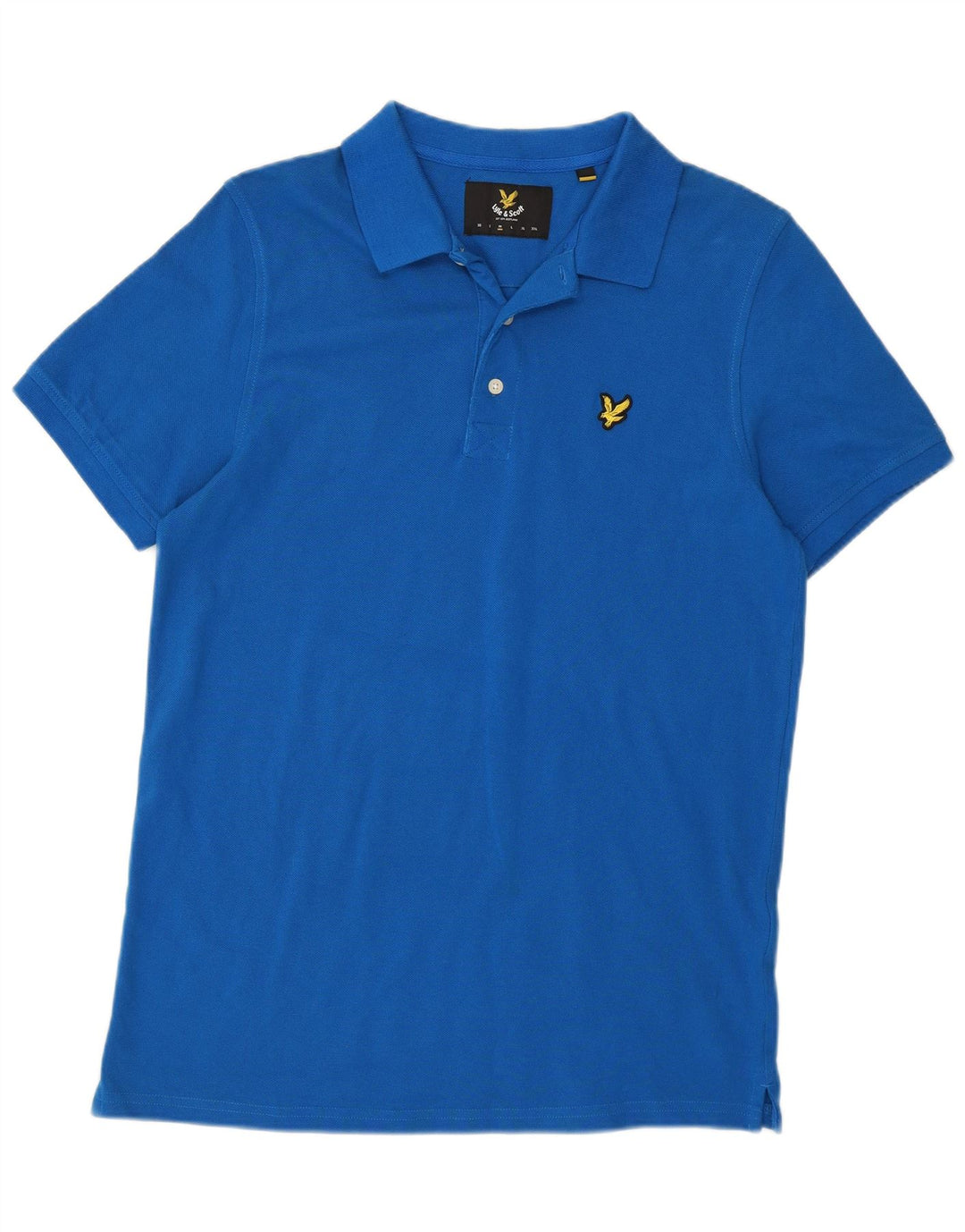 Мужская рубашка-поло Lyle & Scott, хлопок среднего синего цвета