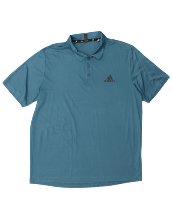 Мужская рубашка поло Adidas Aeroready, большая синяя полиэстер