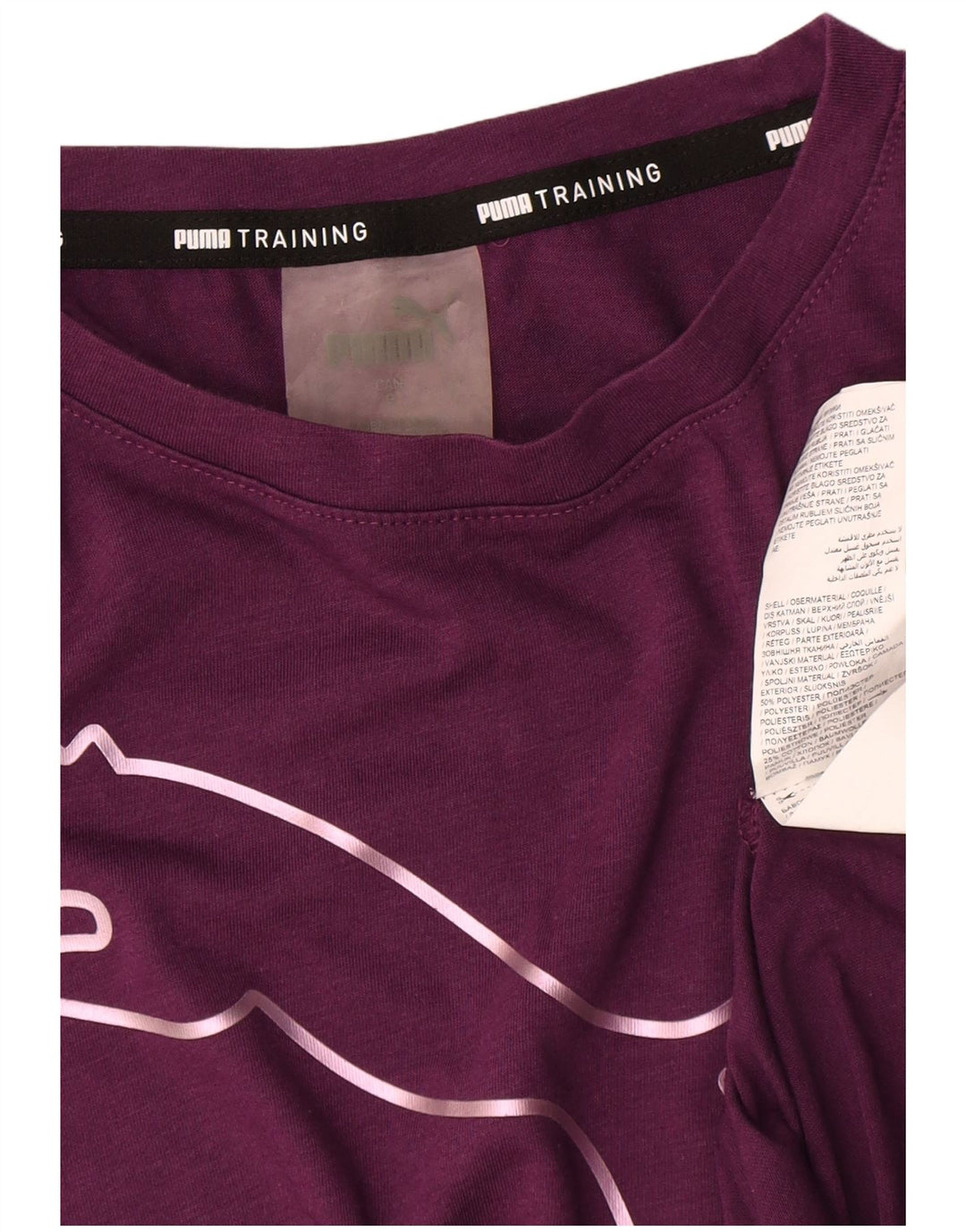 Женская футболка с рисунком Puma Top UK 16, большой фиолетовый полиэстер