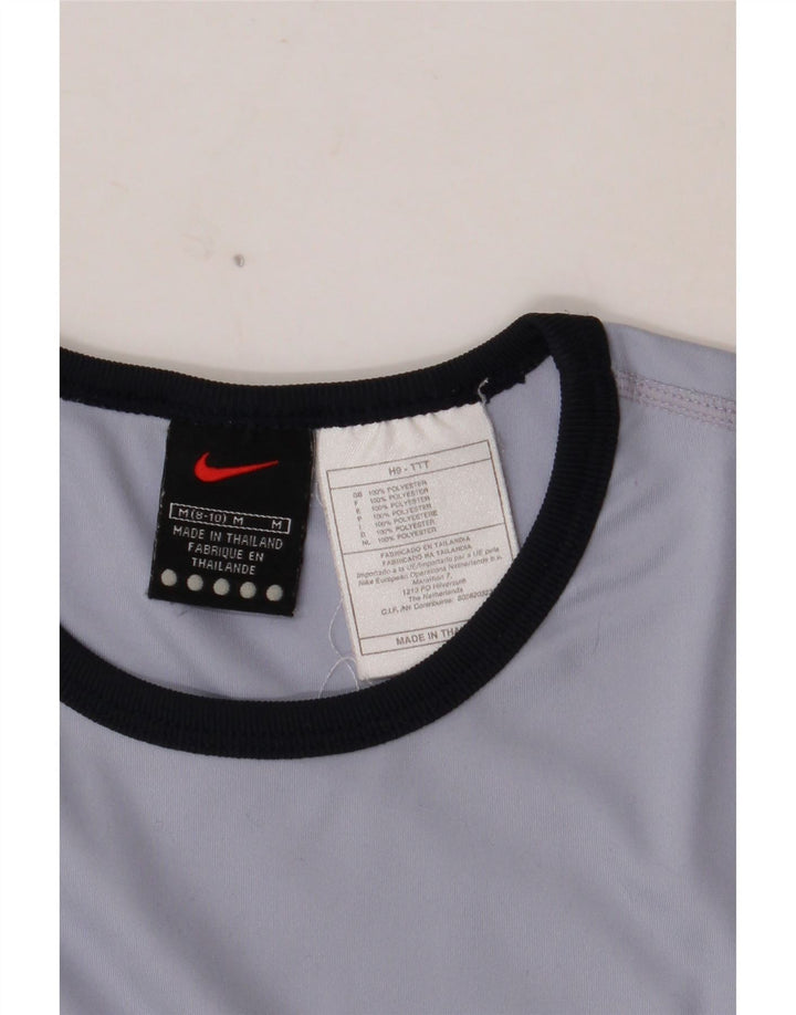 Женский укороченный топ NIKE с длинным рукавом, США 8/10, средний синий полиэстер