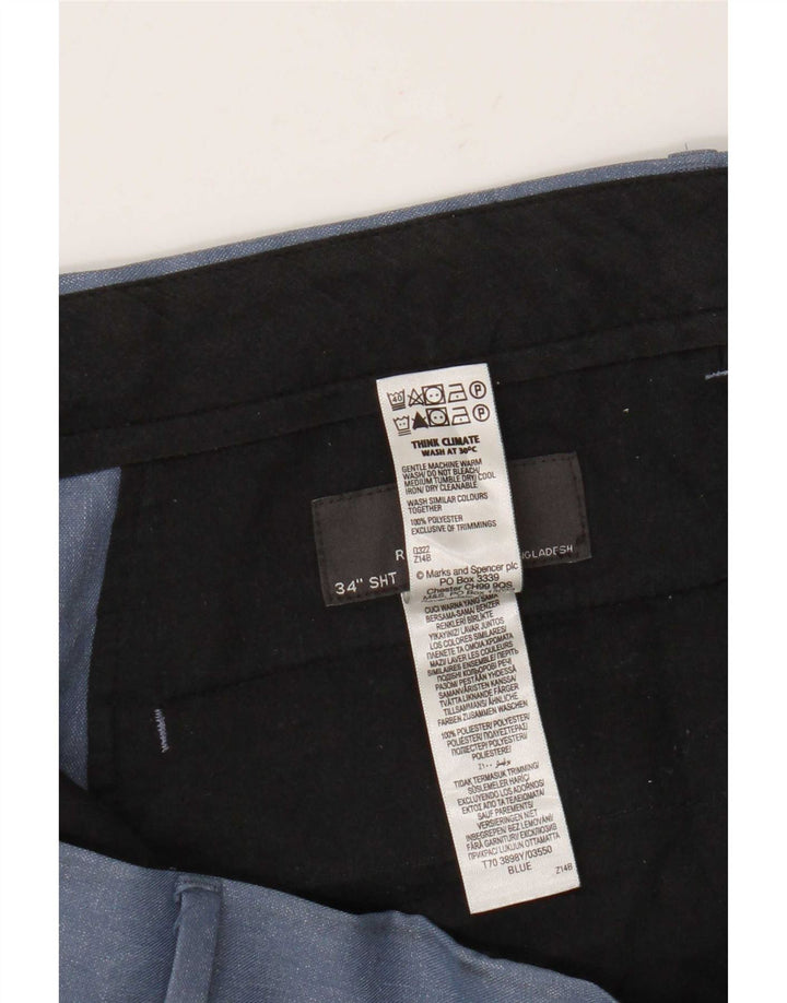Мужские брюки-чиносы Marks & Spencer W34 L29 синие, полиэстер стандартного кроя