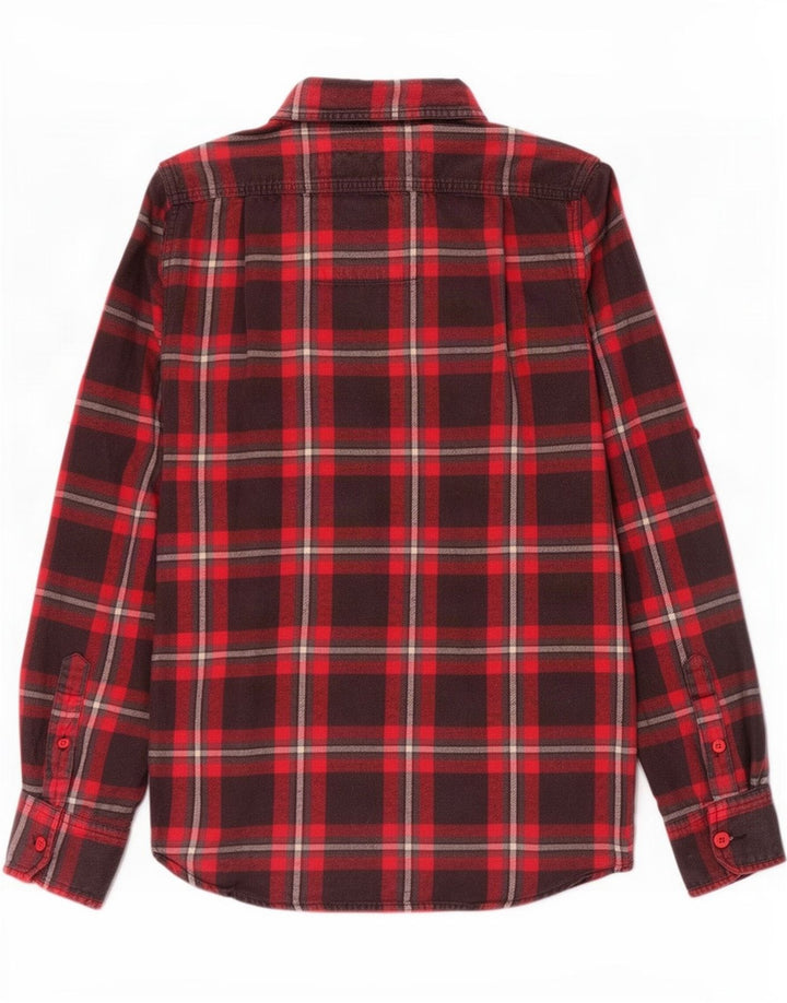 Мужская фланелевая рубашка Superdry, большая красная клетка, хлопок