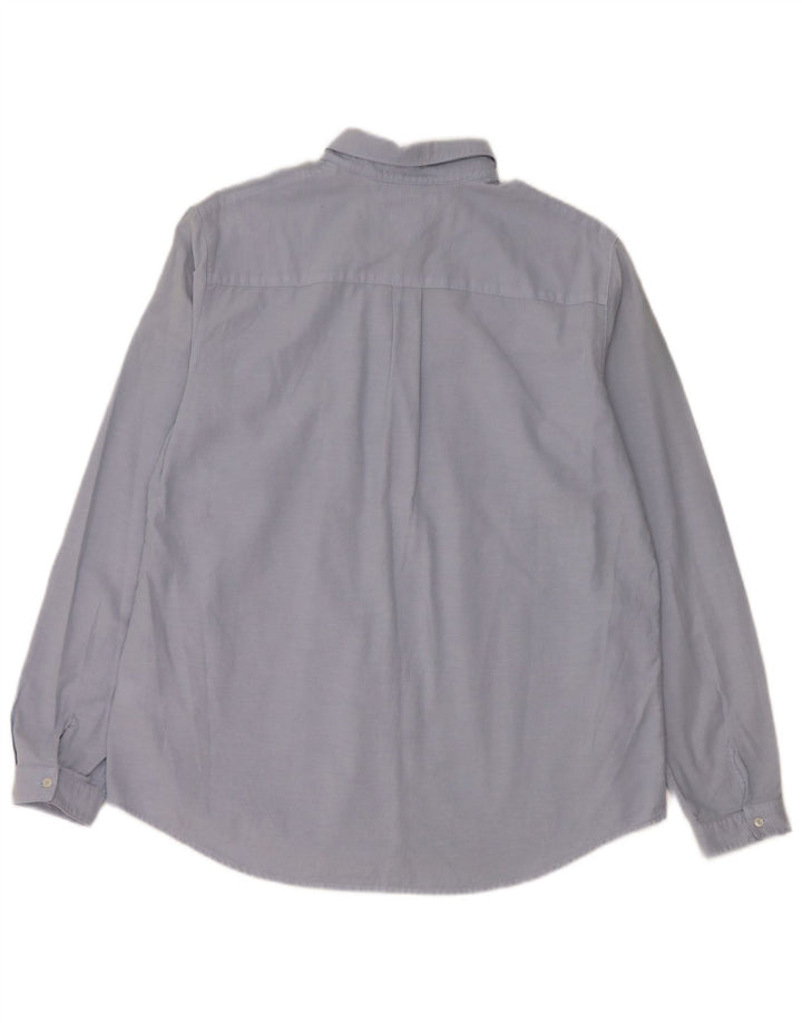 TOMMY HILFIGER Женская рубашка стандартного кроя, размер США 10, большой синий хлопок