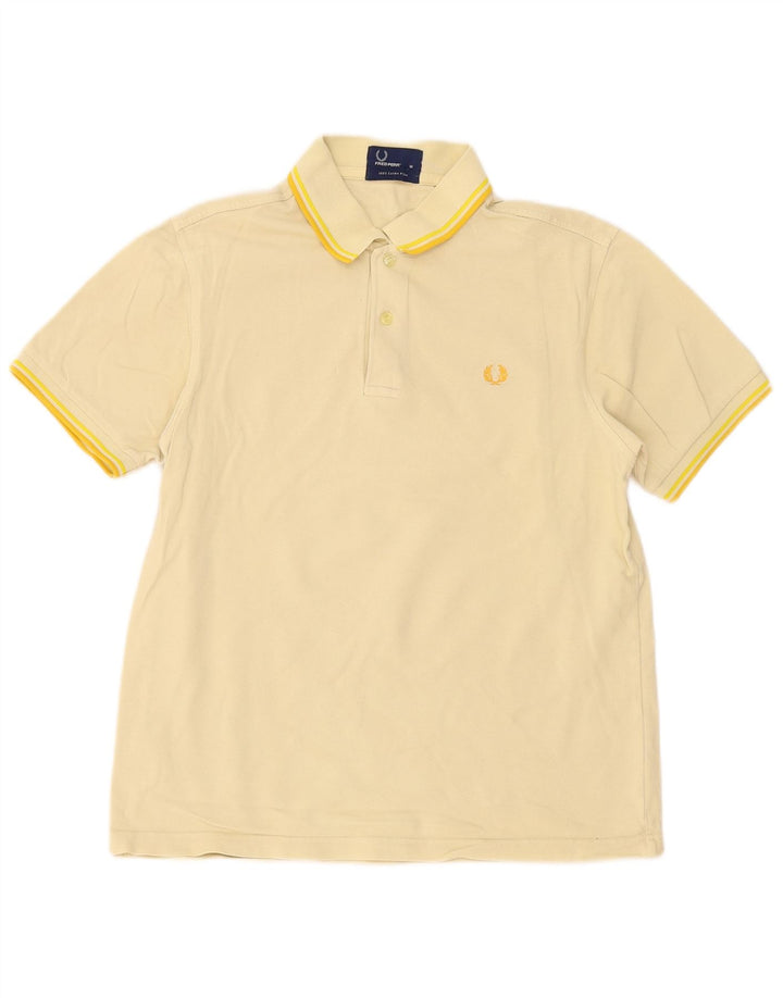 Мужская рубашка-поло Fred Perry из хлопка среднего желтого цвета