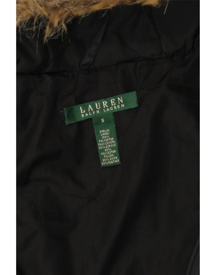 Женская утепленная куртка с капюшоном Ralph Lauren UK 10, маленький черный полиэстер