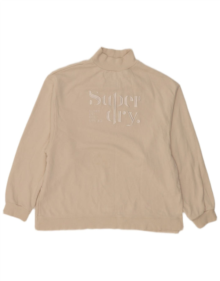 Женский джемпер оверсайз с рисунком Superdry UK 12, средний бежевый