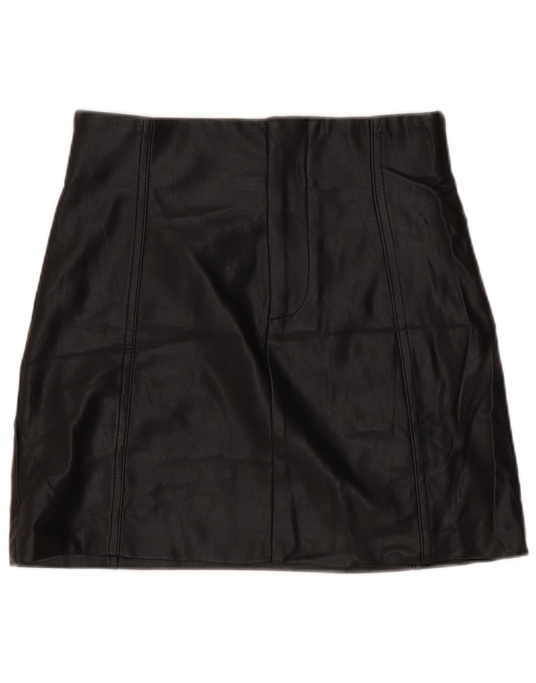 Женская мини-юбка Zara из искусственной кожи, маленькая W26, черная, из полиуретана