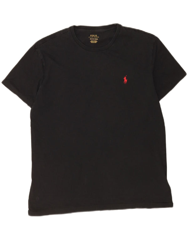 Мужская футболка Polo Ralph Lauren Top среднего черного цвета из хлопка