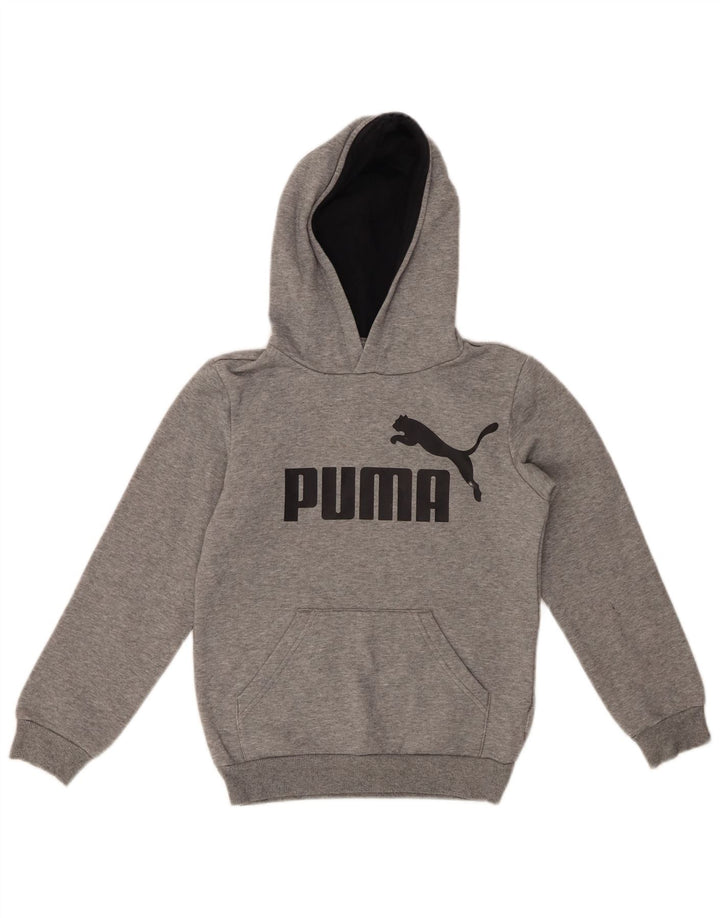 Толстовка с капюшоном PUMA для мальчиков 9-10 лет, серая