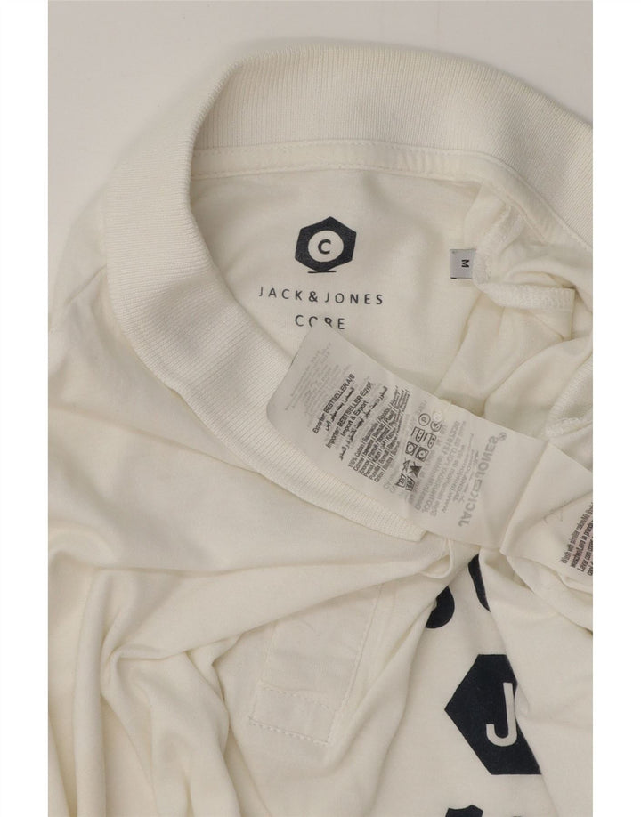 Мужская рубашка поло JACK & JONES Core с рисунком, средний белый хлопок, хлопок