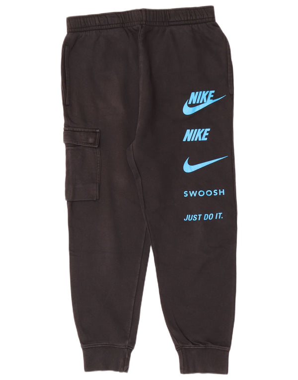 Мужские спортивные брюки с графическим рисунком Nike, джоггеры, средний черный, хлопок