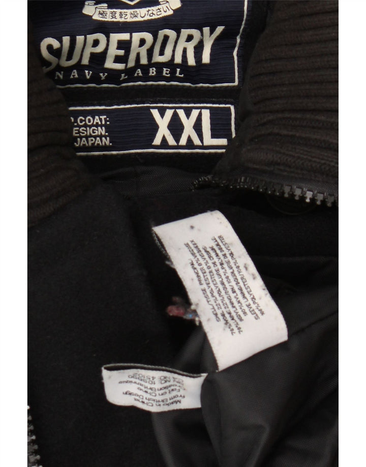 Мужское полупальто с рисунком SUPERDRY UK 44 2XL, черная шерсть