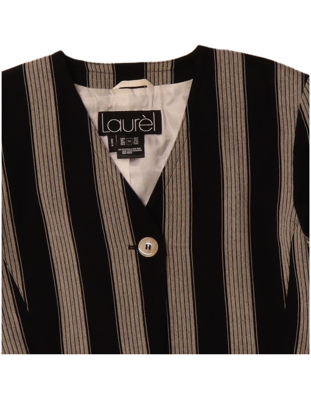 Женский укороченный пиджак на 1 пуговице Laurel, цвет ЕС 36, маленькая шерсть в черную полоску