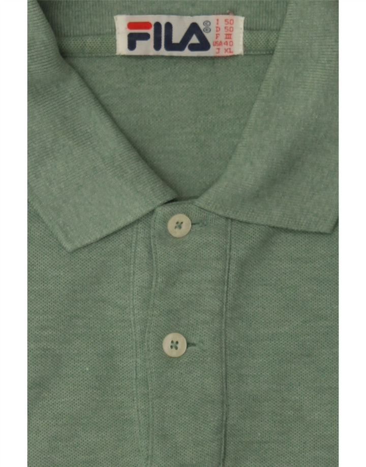 FILA Mens Polo Shirt IT 50 Medium Green Cotton Vintage Fila and Second-Hand Fila from Messina Hembry 