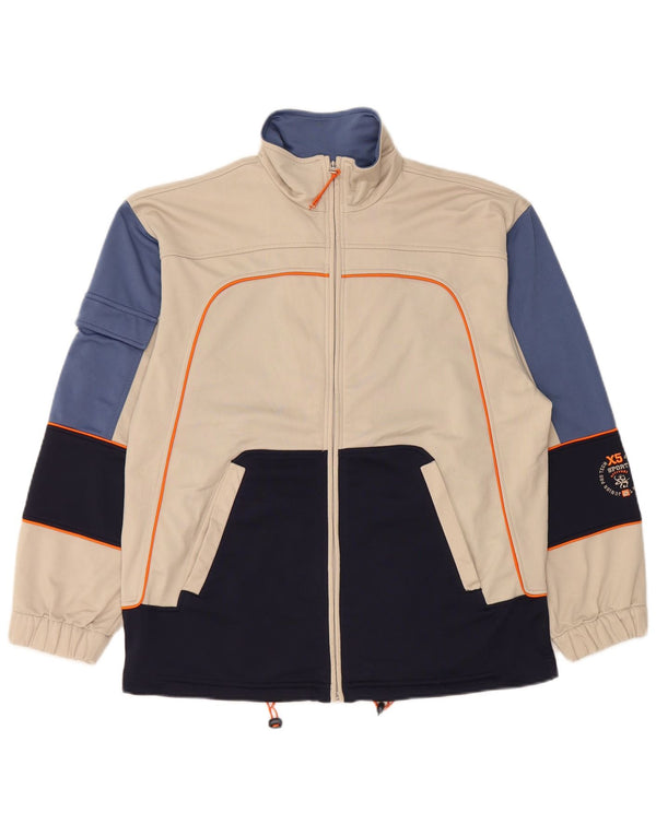 Спортивный костюм Lotto для мальчиков, верхняя куртка, 15–16 лет, размер 3XL, темно-синий, с цветными блоками