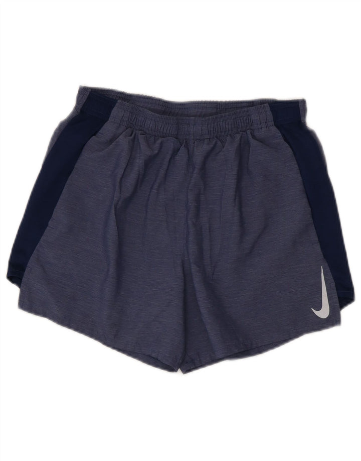 Мужские спортивные шорты Nike Dri Fit, маленький синий полиэстер с цветными блоками