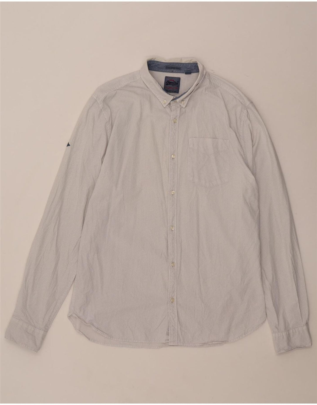 Мужская рубашка Superdry 2XL, серая, пятнистая, хлопок