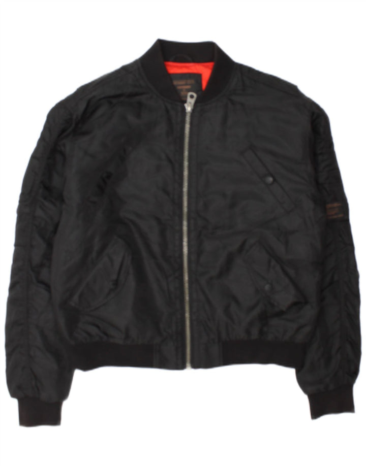 Женский бомбер Superdry UK 12, средний черный, полиэстер