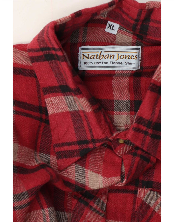 Мужская фланелевая рубашка Nathan Jones XL, хлопковая красная клетка
