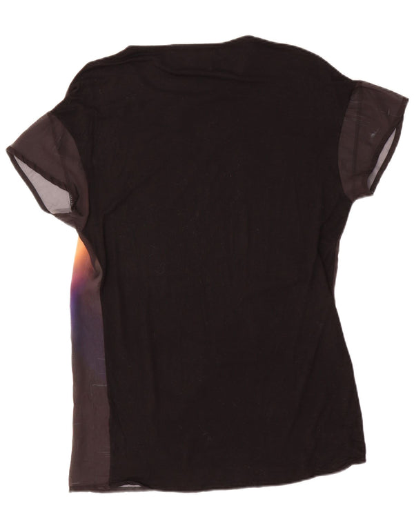 Zara Womens Oversized Graphic T-Shirt Top UK 10 Small Black Tie Dye
