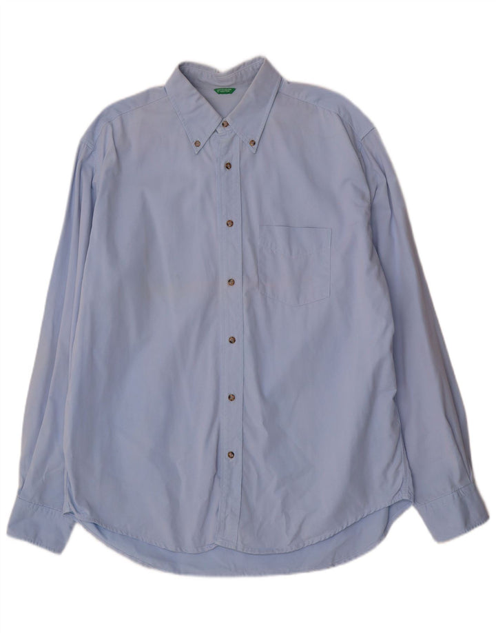 Мужская рубашка Benetton XL, синяя, хлопок