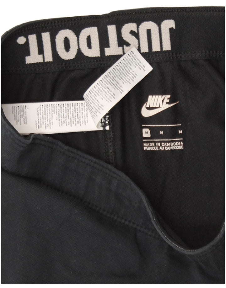Женские леггинсы с рисунком Nike UK 12, хлопковые, средние, черные
