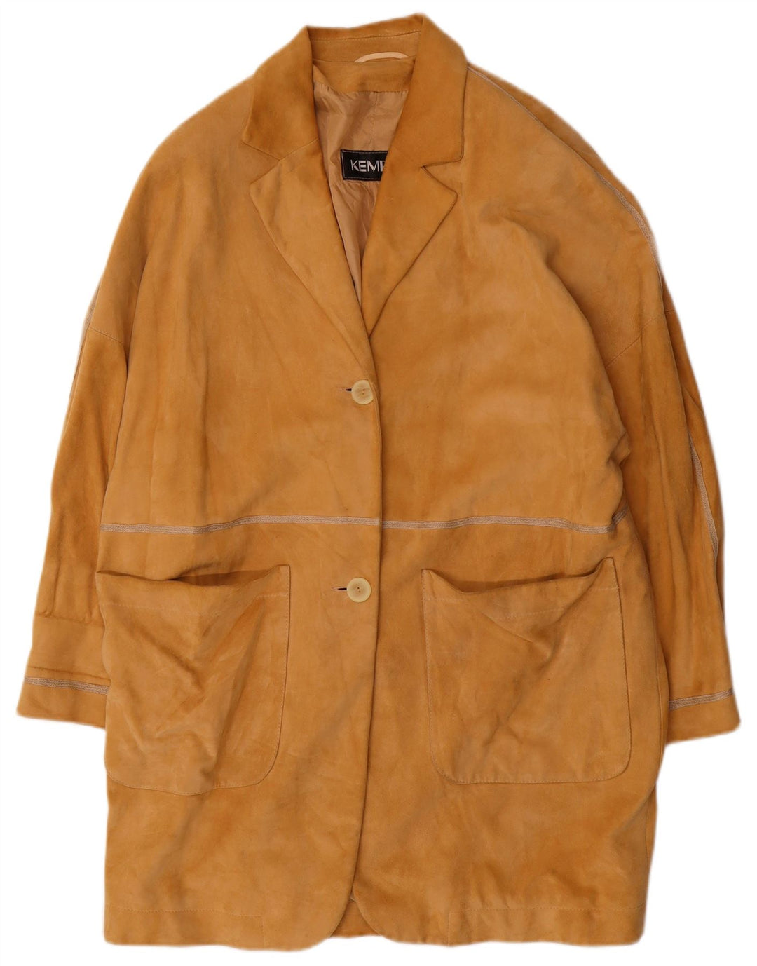 KEMPER Женское замшевое пальто оверсайз EU 40, средний коричневый кожаный цвет