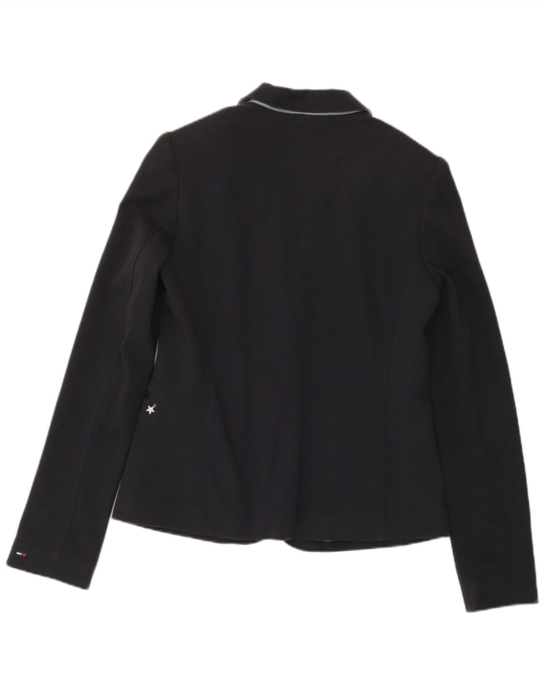 TOMMY HILFIGER Женский пиджак на 1 пуговице UK 14, большой темно-синий хлопок