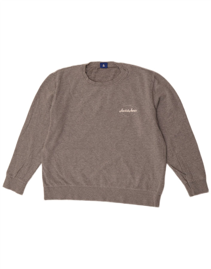 Мужской свитшот Jack & Jones XL, серый хлопок с крапинками