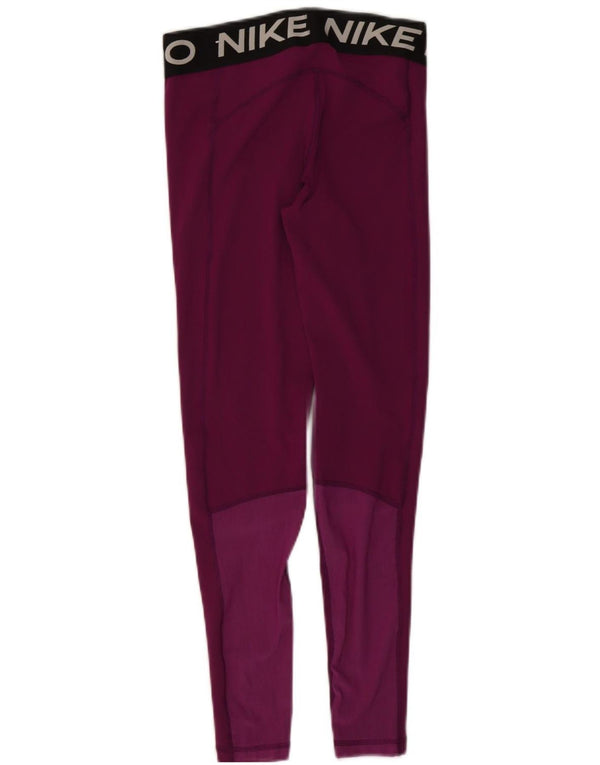 Женские леггинсы с рисунком Nike Dri Fit UK 8, маленькие фиолетовые с цветными блоками
