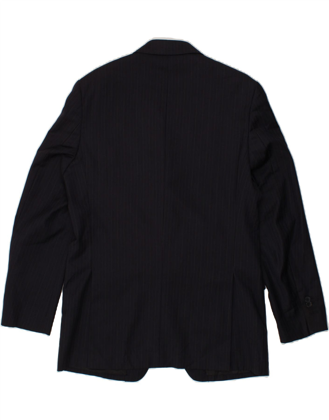 NAVIGARE Mens 3 Button Blazer Jacket IT 50 Large Navy Blue Striped Vintage Navigare and Second-Hand Navigare from Messina Hembry 
