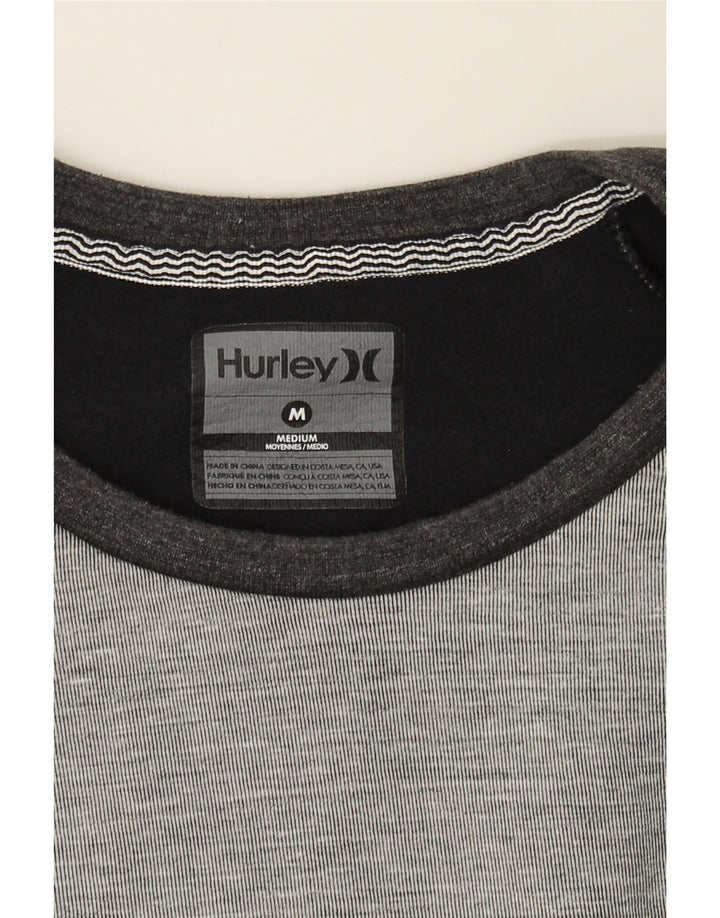 HURLEY Mens Sweatshirt Jumper Medium Grey Colourblock Cotton Vintage Hurley and Second-Hand Hurley from Messina Hembry 