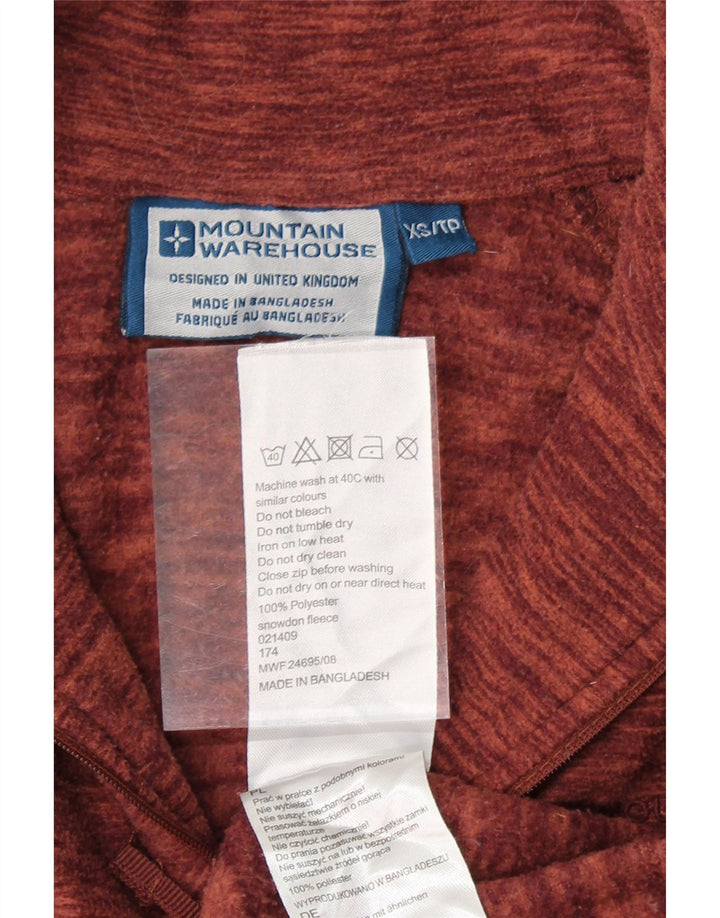 MOUNTAIN WAREHOUSE Mens Zip Neck Fleece Jumper XS Red Polyester Vintage Mountain Warehouse and Second-Hand Mountain Warehouse from Messina Hembry 