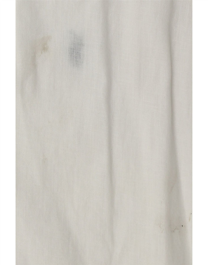 Мужская большая рубашка Polo Ralph Lauren XL, белая льняная