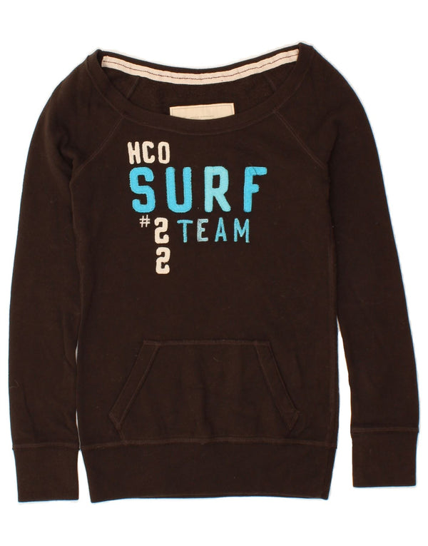 Женский свитшот с рисунком HOLLISTER UK 6 XS, коричневый хлопок