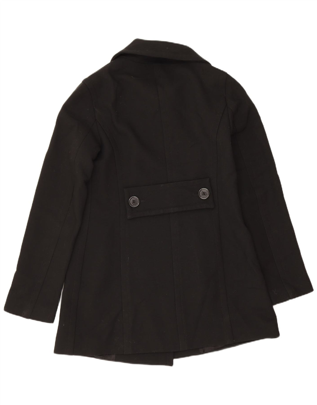 Женское двубортное пальто Zara UK 10, маленькое черное шерстяное пальто
