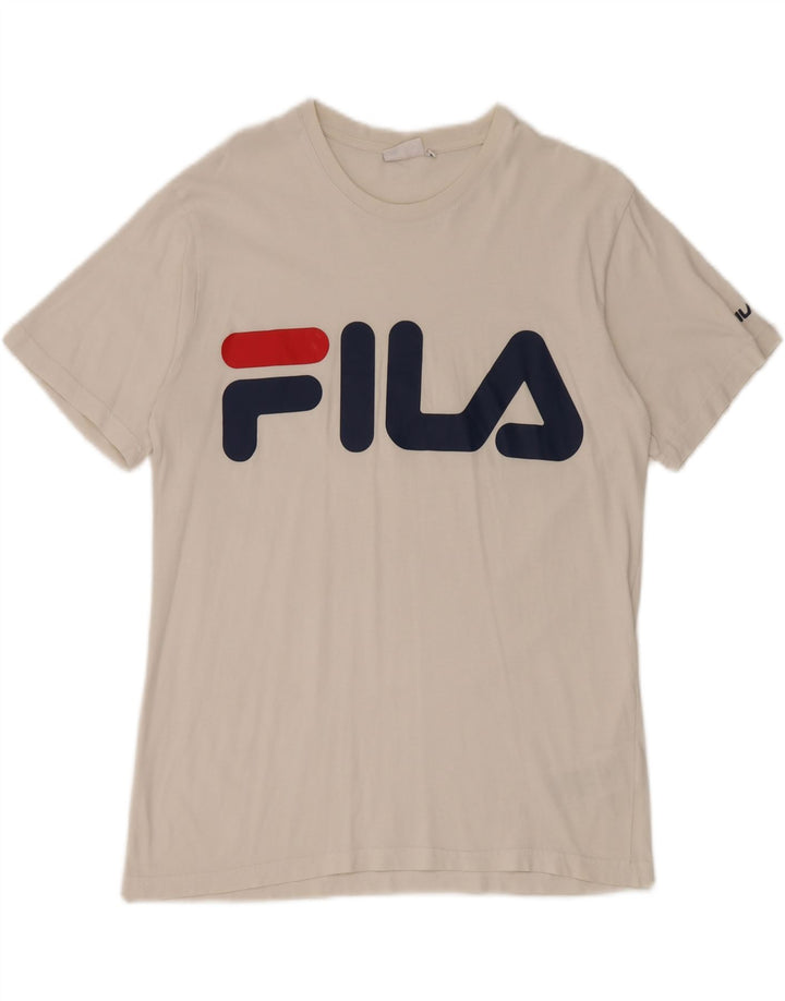 Fila Мужская футболка с рисунком Топ среднего размера, белый хлопок