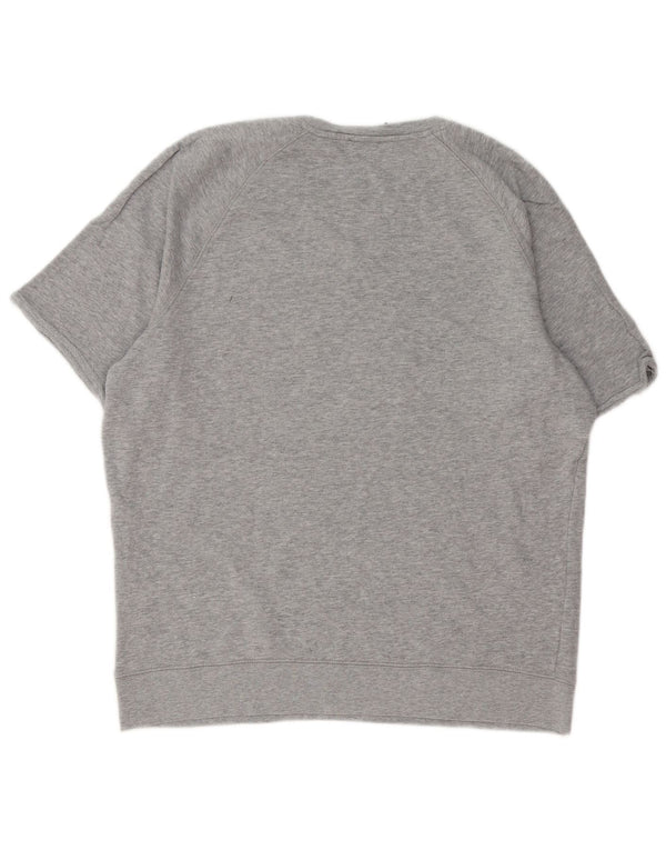 Женская футболка с рисунком Sisley Top UK 14, большой серый хлопок с крапинками