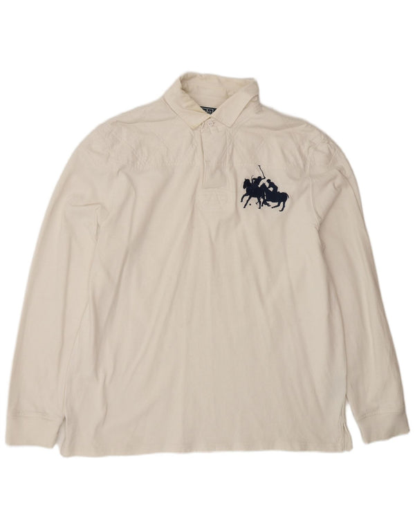 Мужская рубашка поло с длинным рукавом Polo Ralph Lauren XL, белый хлопок