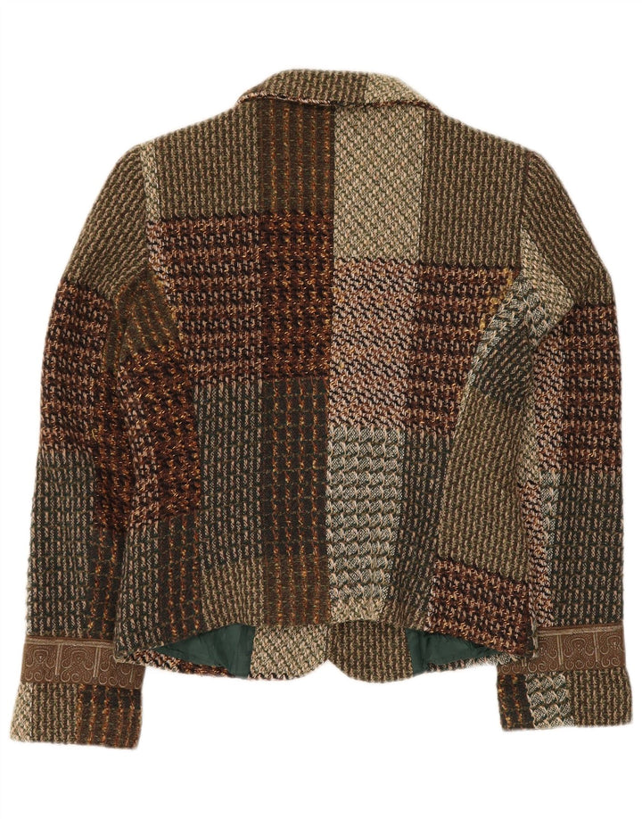 HALFON Женский пиджак на 2 пуговицах IT 46 Большой разноцветный пэчворк