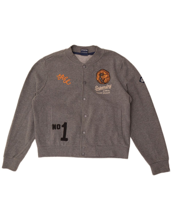 Женский спортивный костюм с графическим рисунком Superdry UK 16, большой серый в крапинку