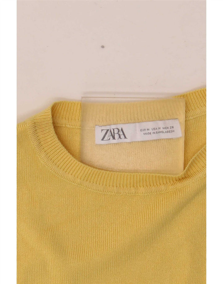 Женский укороченный жилет Zara UK 14, средний желтый