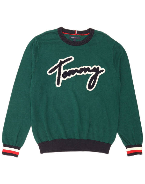 Мужской джемпер с круглым вырезом Tommy Hilfiger, средний зеленый с цветными блоками