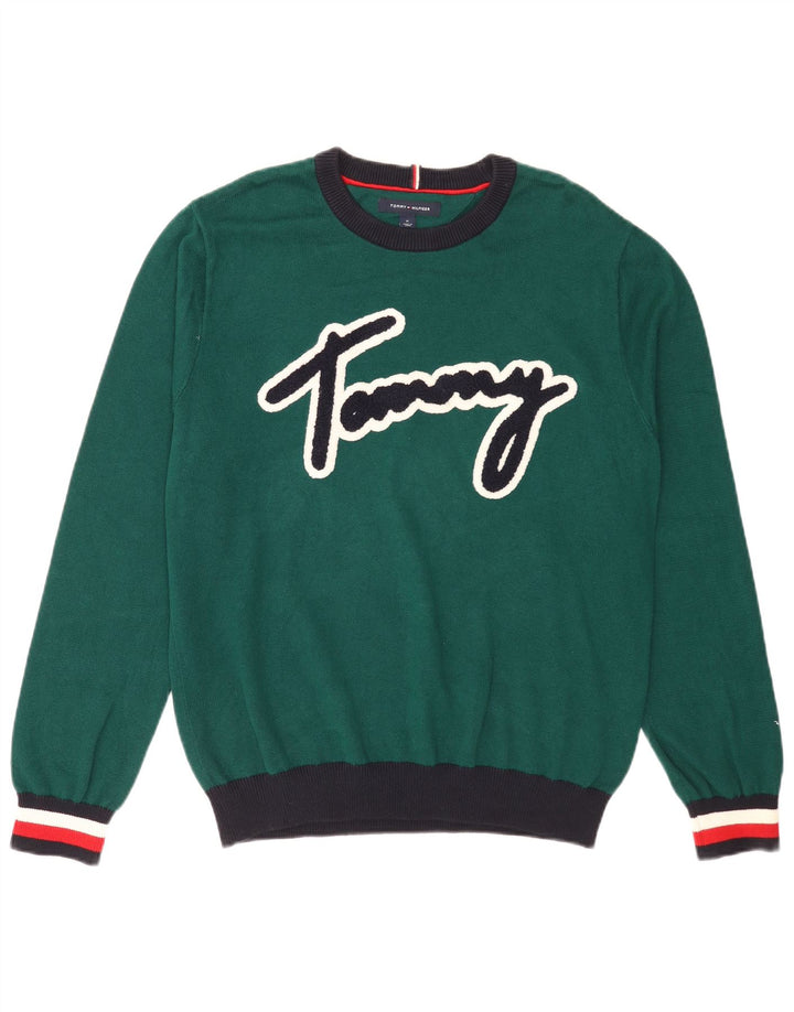 Мужской джемпер с круглым вырезом Tommy Hilfiger, средний зеленый с цветными блоками