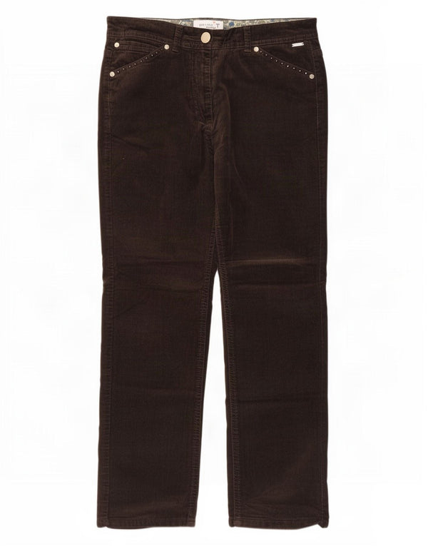 Marks & Spencer Womens Per Una Corduroy Trousers Size 10 W26 L26 Brown